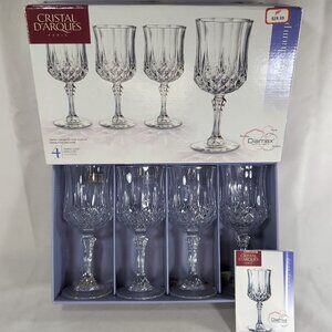 Cristal d'Arques Longchamp 4 Stemmed Glasses 17cl 5 3/4oz Diamax Crystal Wine